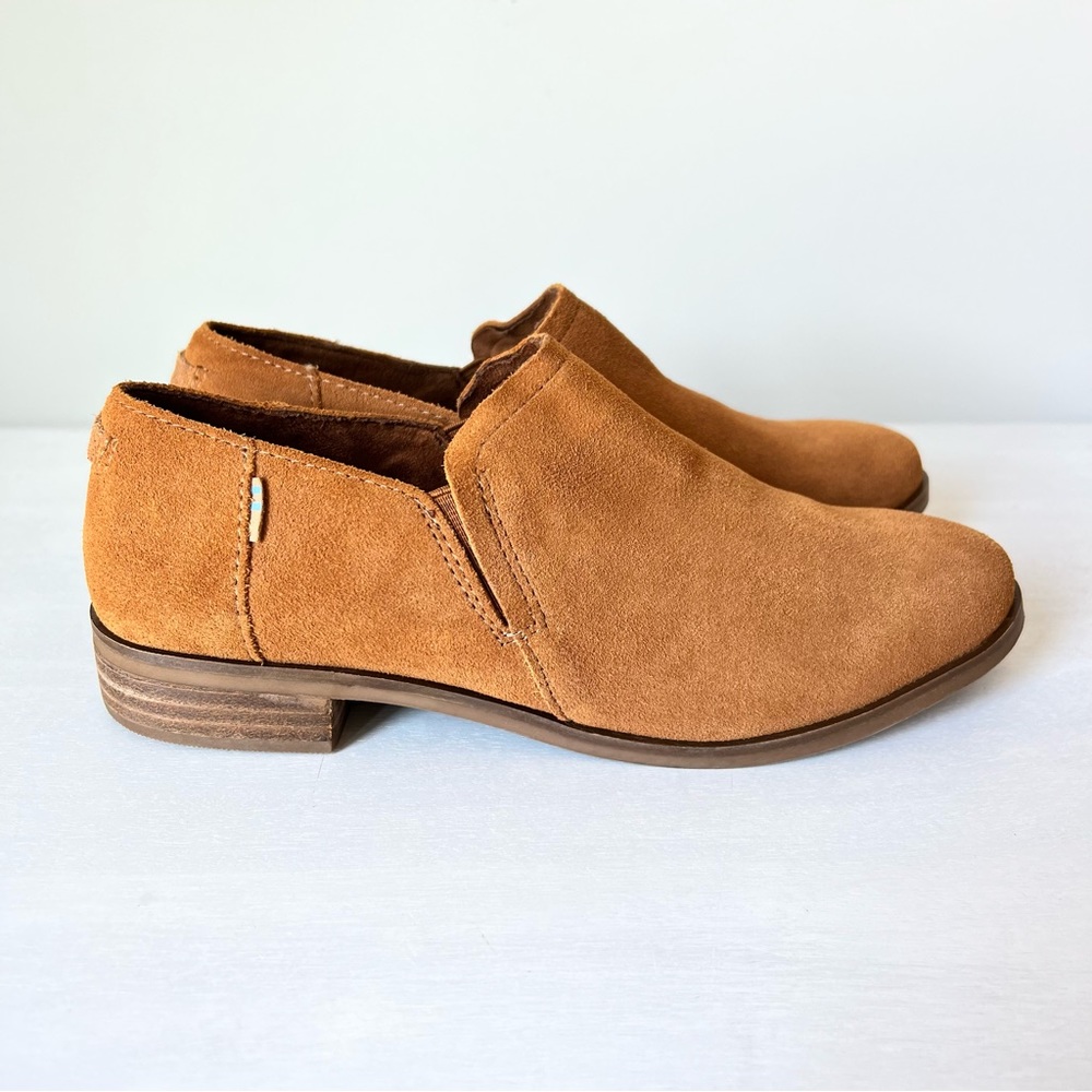 Toms Womens Low Heel Bootie Suede Sz 6.5